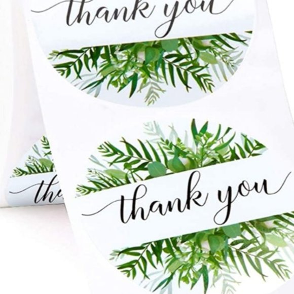 50 THANK YOU Stickers Greenery Botanical Design 2" - Picture 3 of 8